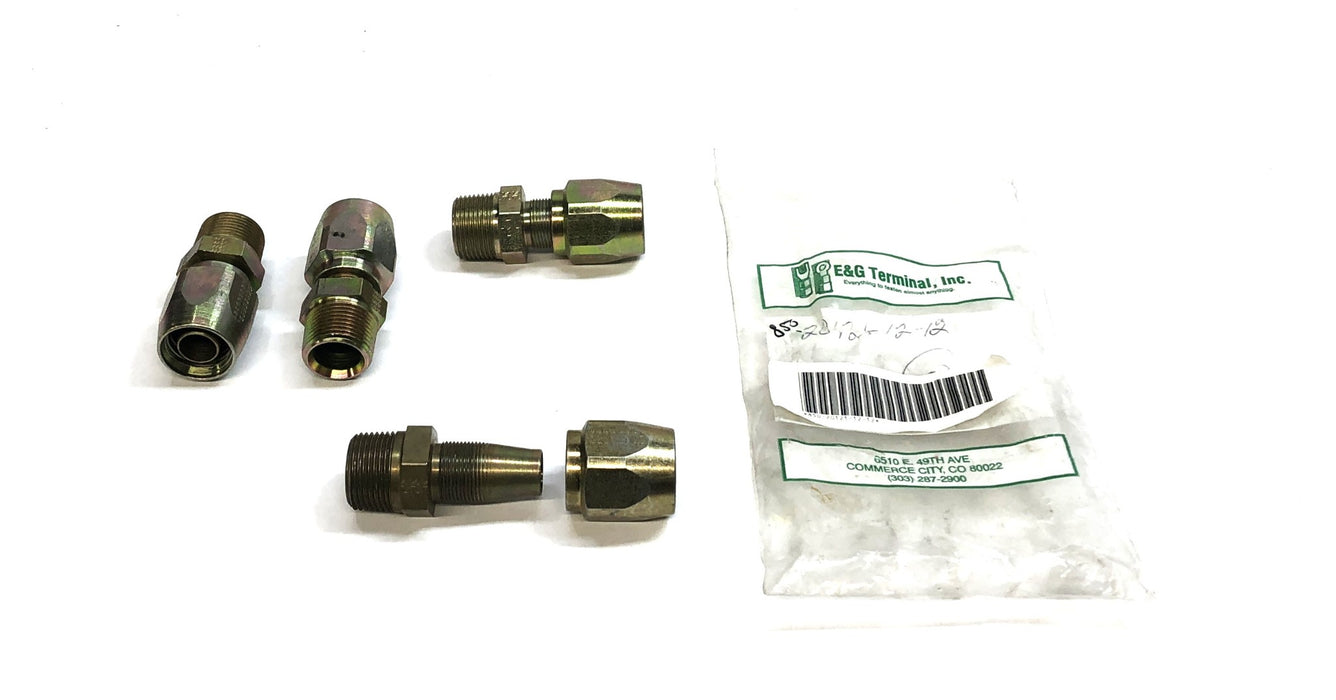 E&G Terminal 21 Series 5/8" Hydraulic Hose Adapter 20121-12-12 [Lot of 4] NOS