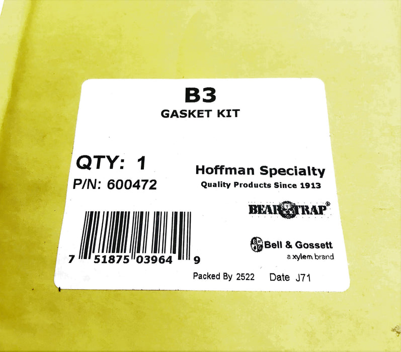 Hoffman Specialty "B3" Gasket Kit 600472 NOS