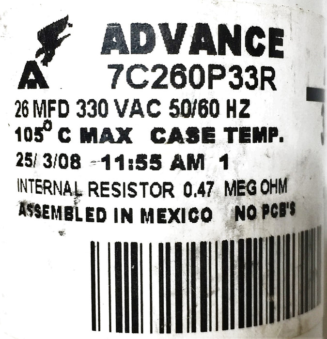 Advance Internal Resistor 330 VAC 50/60 Hz 7C260P33R [Lot of 2] NOS