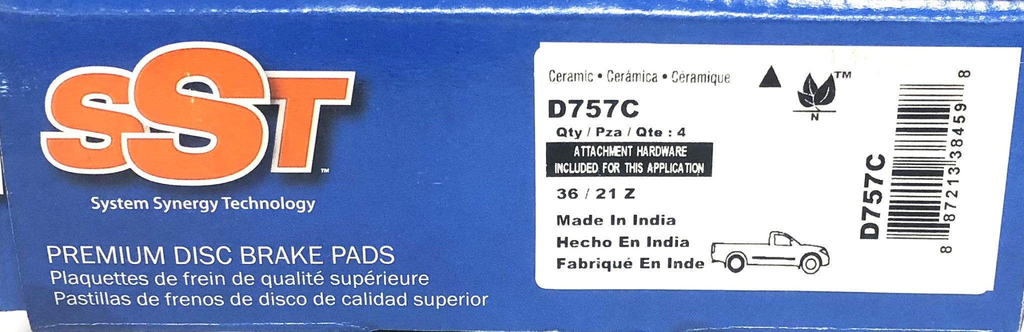 SST By Raybestos Bendix Ceramic Rear Disc Brake Pad Friction Kit D757C NOS