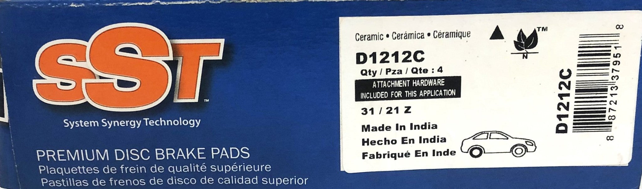 SST By Raybestos Bendix Ceramic Rear Disc Brake Pad Friction Kit D1212C NOS