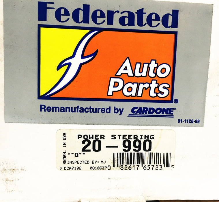 Federated Auto Parts Cardone Power Steering Pump 20-990 REMANUFACTURED