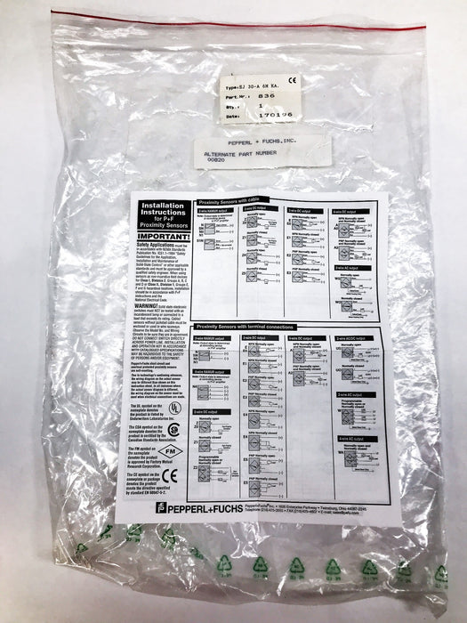 Pepperl+Fuchs SJ30-A Proximity Sensor with Cable 00836 NOS