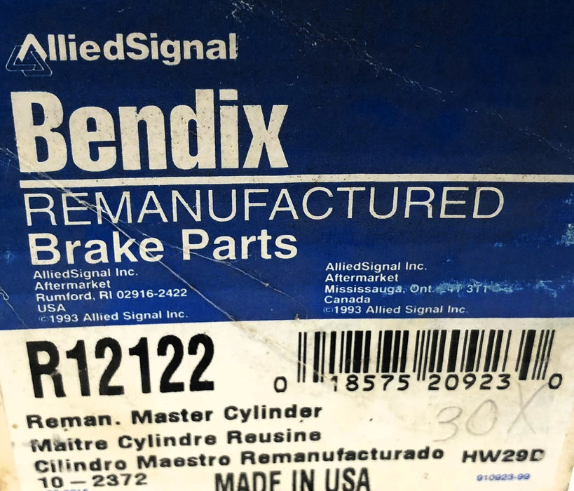 Bendix Brake Master Cylinder R12122 (10-2372) [Lot of 2] REMANUFACTURED