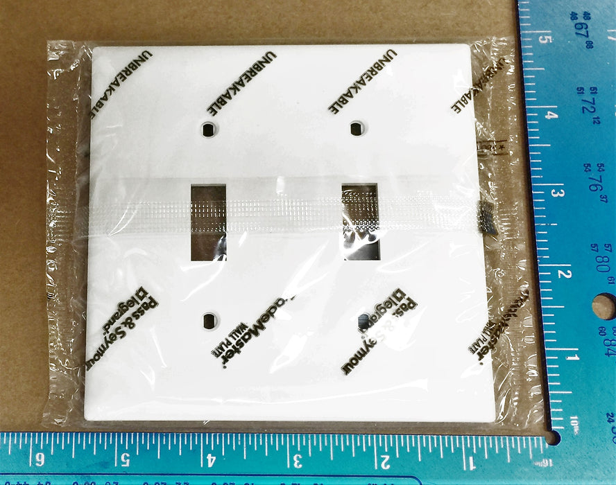 TradeMaster 2-Gang 2-Toggle Wall Plate TP2-W [Lot of 4] NOS