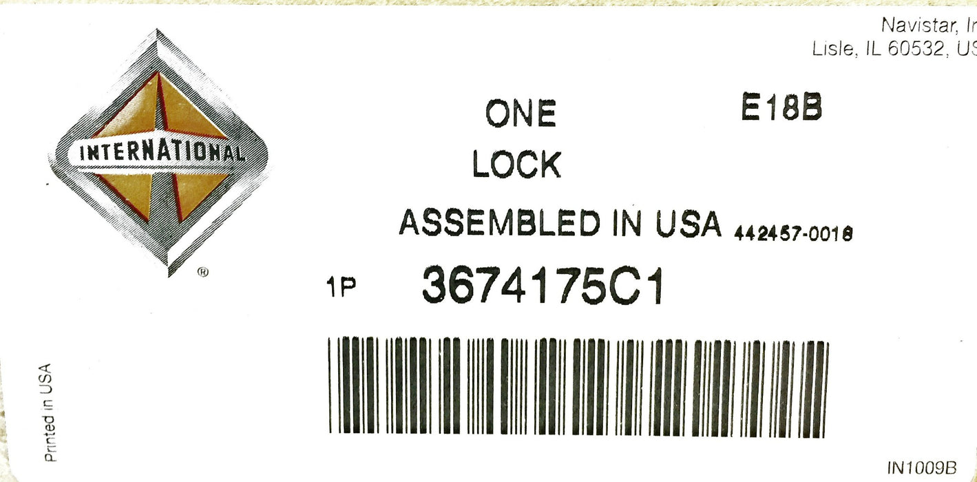 International/Navistar Lock 3674175C1 NOS