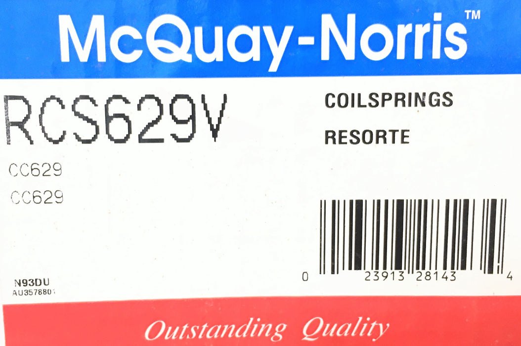 McQuay-Norris Suspension Coil Spring Set Black Pair RCS629V NOS