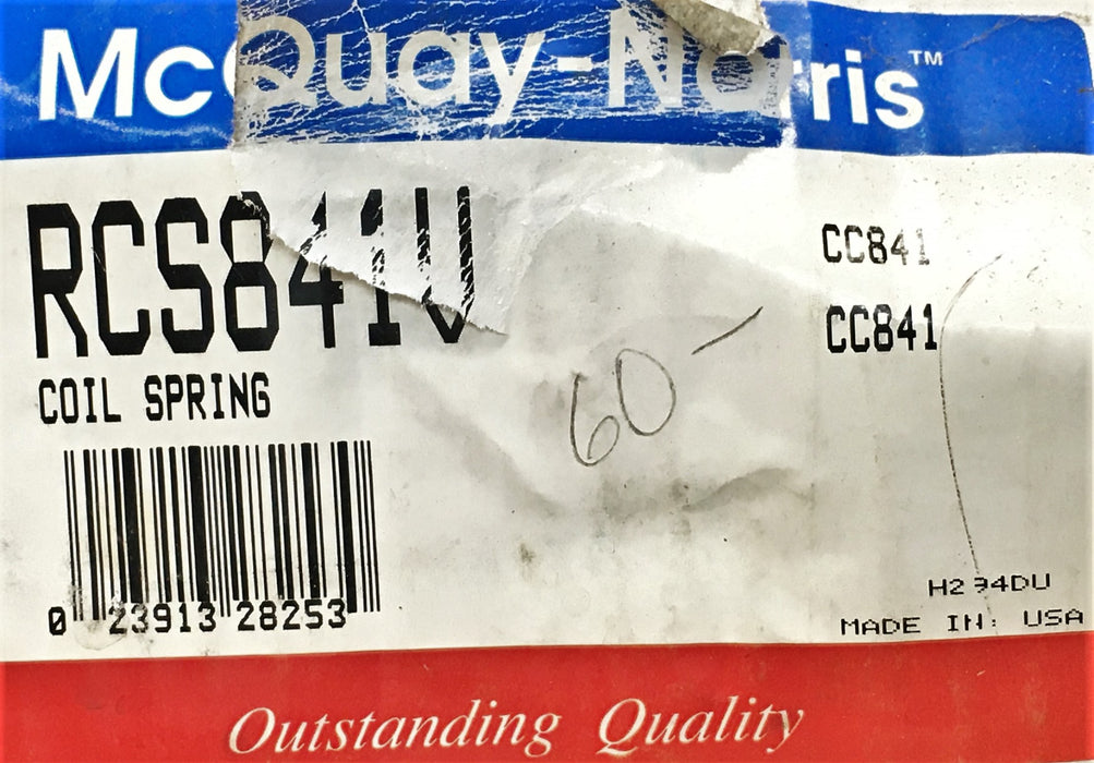 McQuay-Norris Suspension Coil Spring Set Black Pair RCS841V NOS