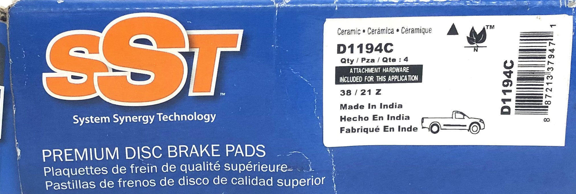 SST By Raybestos Bendix Ceramic Rear Disc Brake Pad Friction Kit D1194C NOS