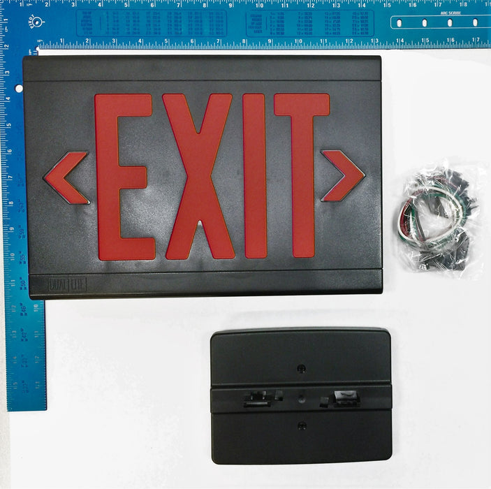 Dual Lite Lifeforms Black Thermoplastic Red LED Exit Sign 120/277VAC LXURB NOS