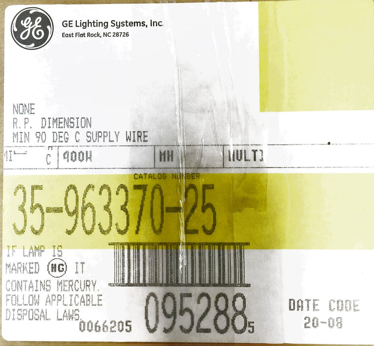 GE Lighting Systems Ballast Kit 35-963370-25 NOS