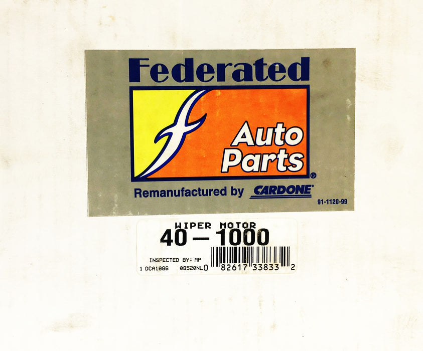 Federated Auto Parts Cardone Wiper Motor 40-1000 REMANUFACTURED