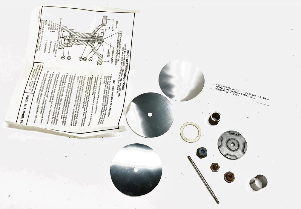 Spence Pilot Travel Gauge Repair Kit 5-02416-0 NOS