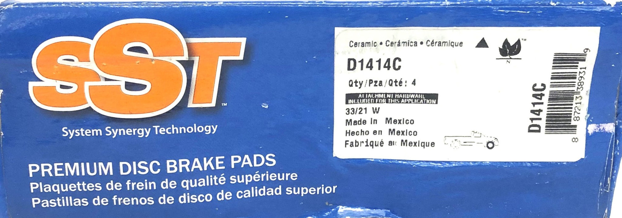SST By Raybestos Bendix Ceramic Front Disc Brake Pad Friction D1414C NOS
