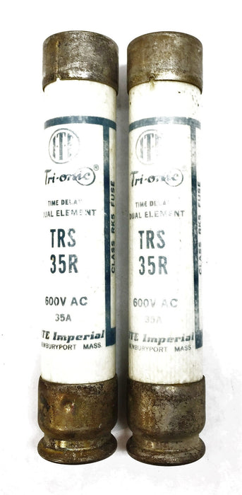 ITE Imperial Tri-onic Time-Delay 600V 35A Fuse TRS35R [Lot of 2] NOS