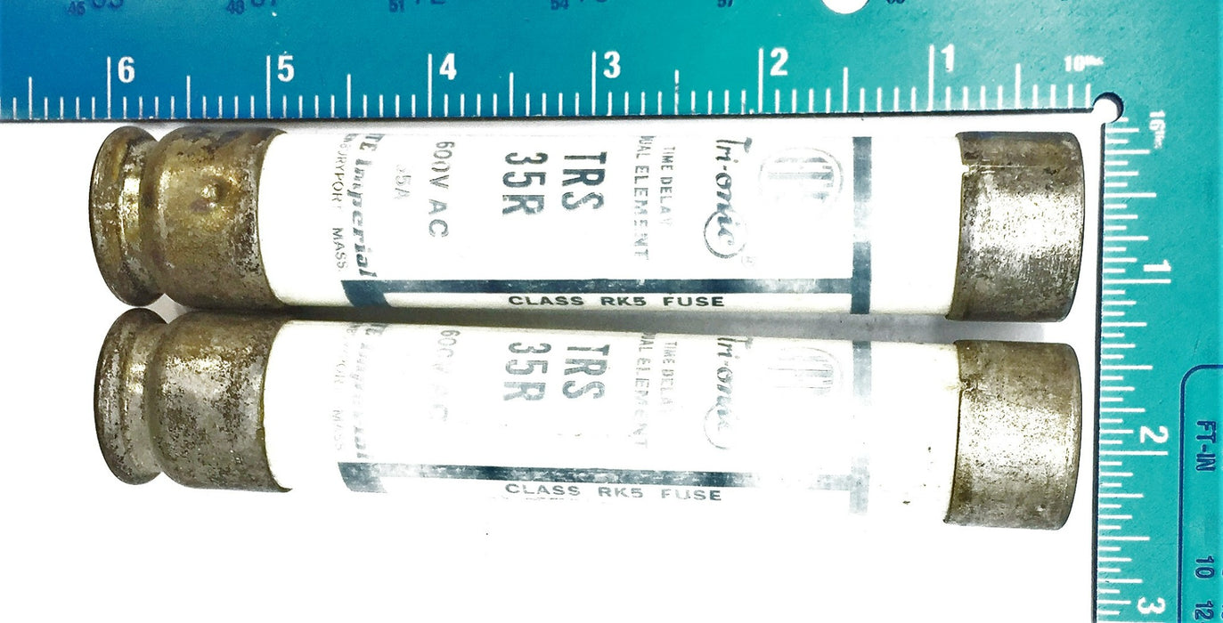 ITE Imperial Tri-onic Time-Delay 600V 35A Fuse TRS35R [Lot of 2] NOS