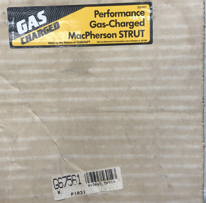 MacPherson Gas Charged Strut G67561 (736789) NOS