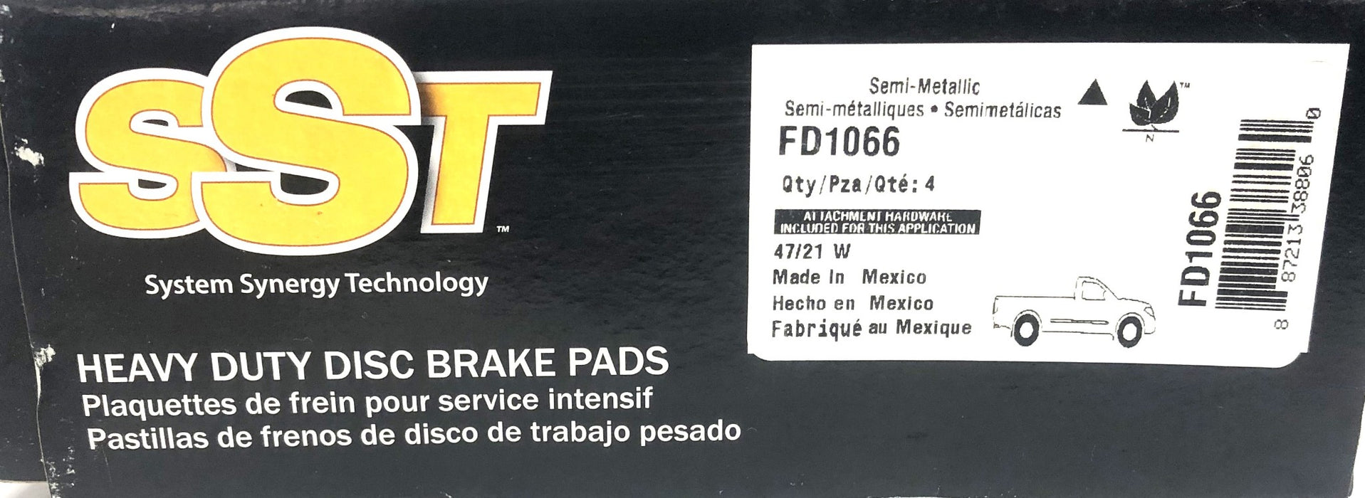 SST By Raybestos Bendix Semi-Metallic Rear Disc Brake Pad Friction FD1066 NOS