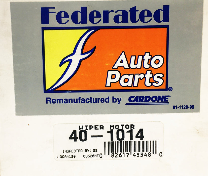 Federated Auto Parts Cardone Wiper Motor 40-1014 REMANUFACTURED