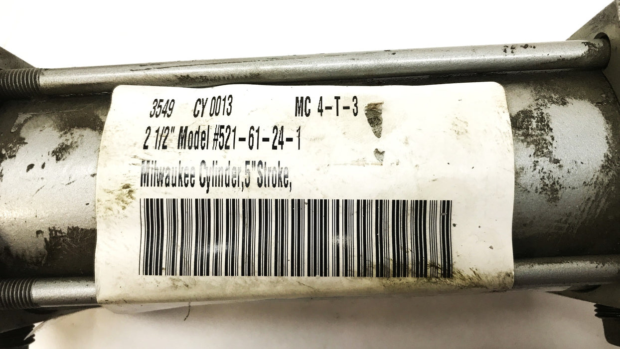 Milwaukee Cylinder Hydraulic Clevis Cylinder 521-61-24-1 USED