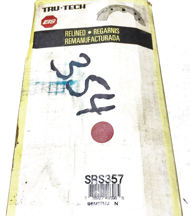 EIS/Tru-Tech Relined Brake Shoe Set SRS357 NOS