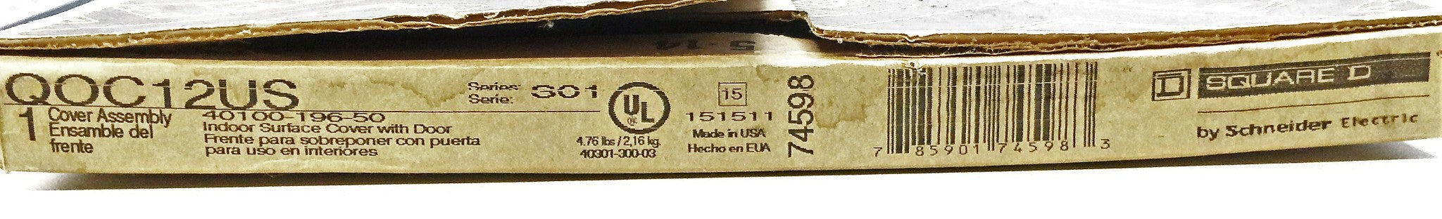 Square D\Schneider Electric Cover Assembly 74598 NOS