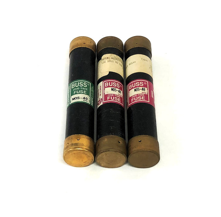 Bussmann 600V 50,000A Class K5 One Time Fuse NOS-40 [Lot of 3] NOS