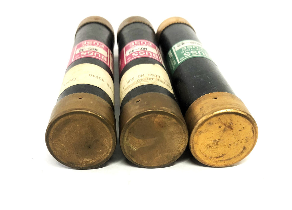 Bussmann 600V 50,000A Class K5 One Time Fuse NOS-40 [Lot of 3] NOS
