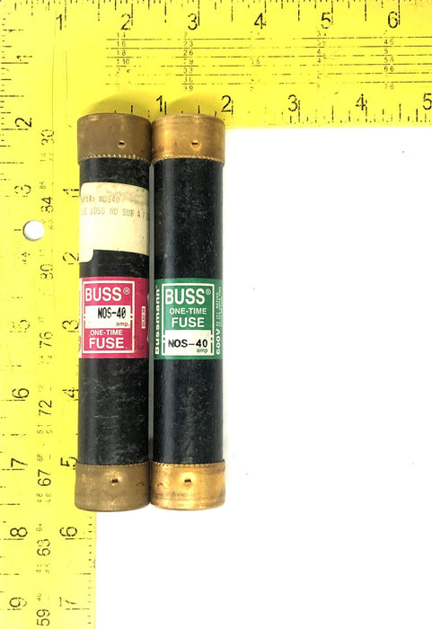 Bussmann 600V 50,000A Class K5 One Time Fuse NOS-40 [Lot of 3] NOS