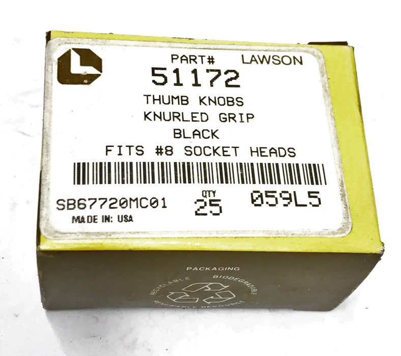 Lawson 1/2" Thumb Screw Knob Knurled Socket Head 51172 [Lot of 25] NOS
