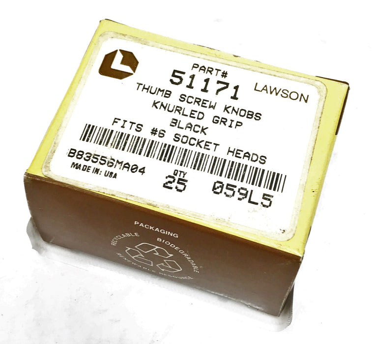 Lawson 3/8" Thumb Screw Knob Knurled Socket Head 51171 [Lot of 23] NOS
