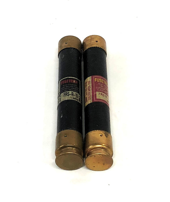 Bussmann Fusetron 600V 200,000A Class RK5 Fuse FRS-R-15 [Lot of 2] NOS