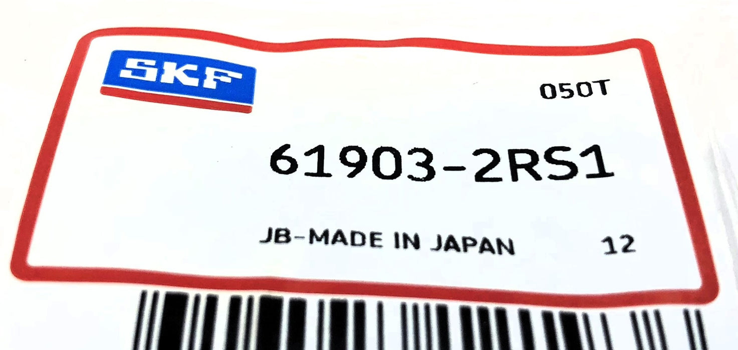 SKF Deep Groove Rubber Shielded Ball Bearing 61903-2RS1 [Lot of 2] NOS