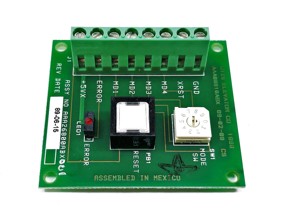 Unbranded Elevator Circuit Board Compatible with Otis AAA26800ABX001 NOS
