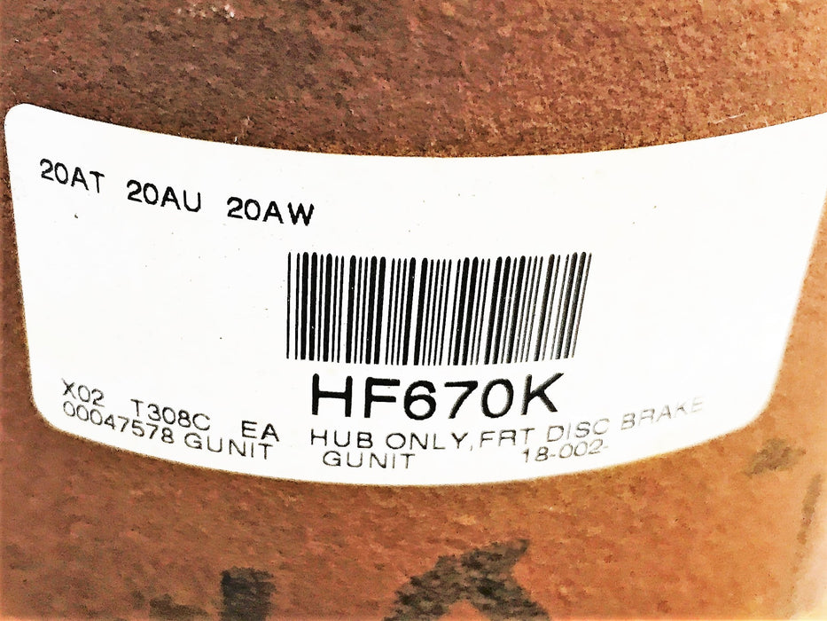 Gunite Front Disc Brake Hub HF670K NOS
