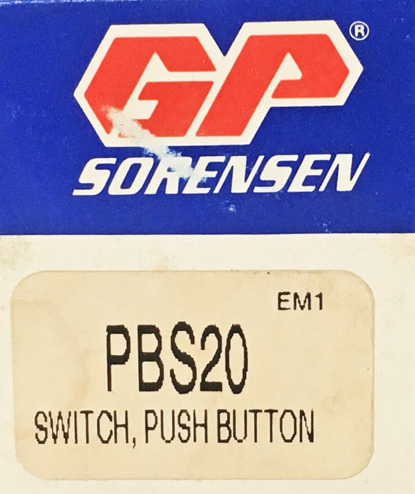 GP Sorensen Push Button Switch PBS20 NOS