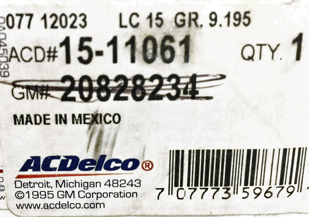 AC Delco Accumulator/Drier 15-11061 NOS