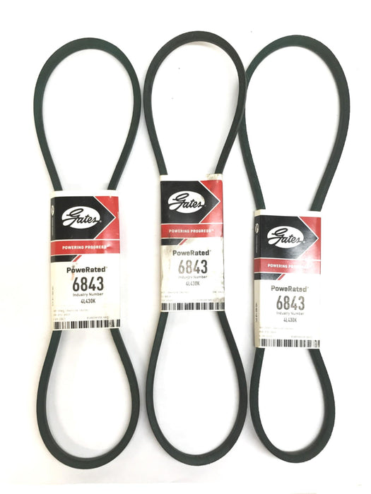 Gates PoweRated 1/2" x 43" Drive Belt 6843 [Lot of 3] NOS