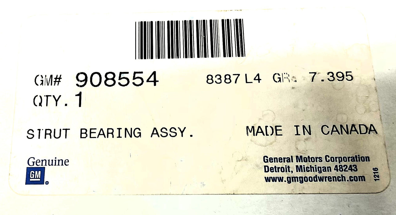 General Motors Strut Bearing Assembly 908554 [Lot of 2] NOS