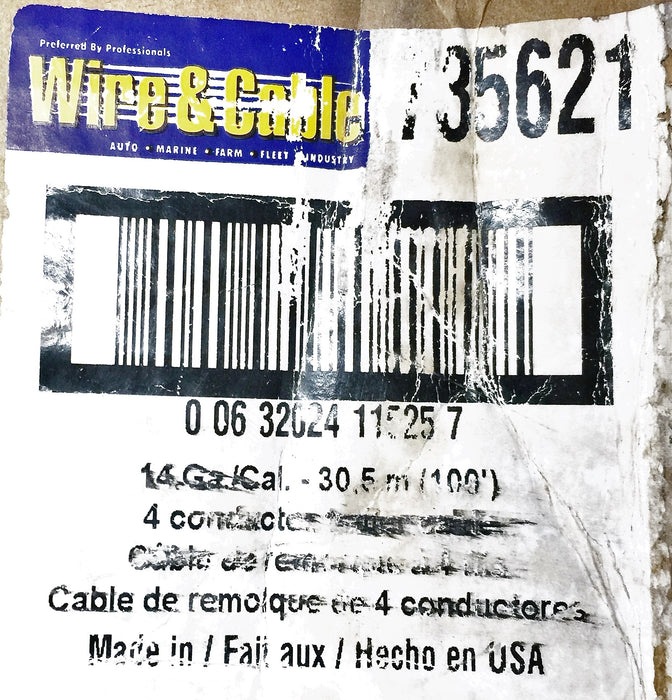 Wire And Cable 100' Trailer Wire / Cable 735621 NOS