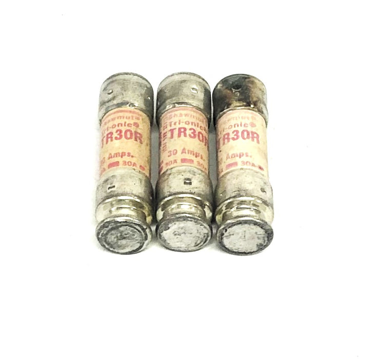 Bussmann Tri-onic 30A 250VAC Class RK5 Fuse TR30R [Lot of 3] NOS