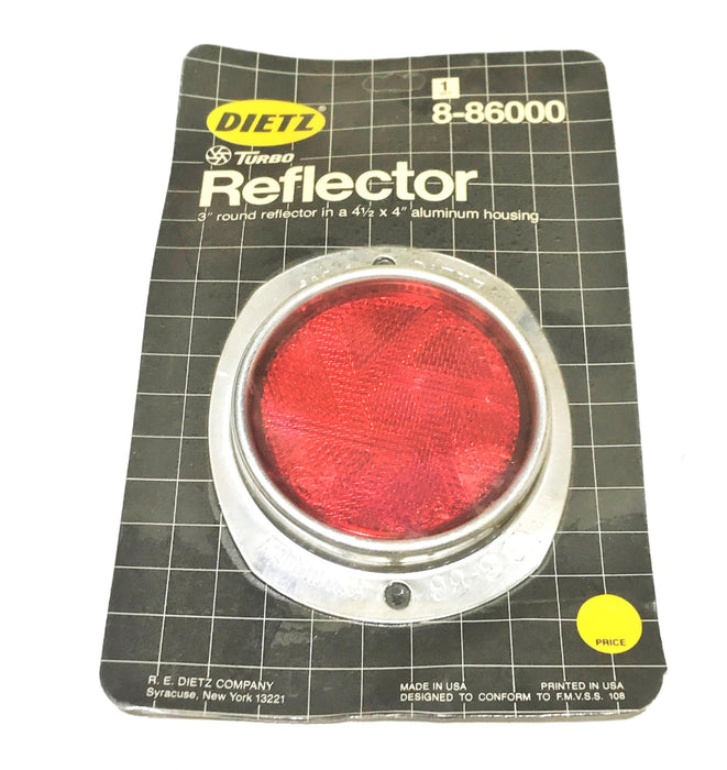 Dietz 3" Round Red Reflector w/ Aluminum Housing 8-86000 NOS