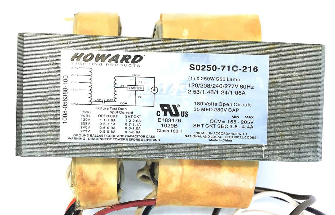 HOWARD INDUSTRIES HIGH PRESSURE SODIUM BALLAST KIT 1093-910388-350 NOS