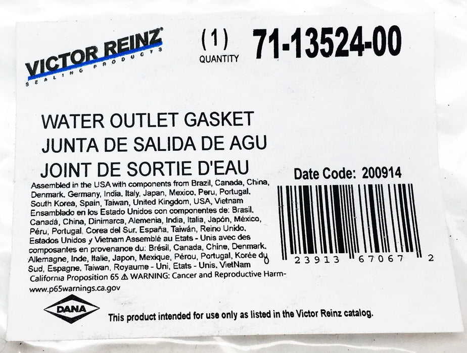 Victor Reinz Water Outlet Gasket 71-13524-00 [Lot of 3] NOS