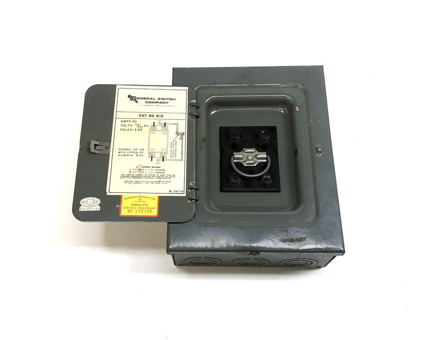 General Switch Company Pullout Fuse Panel Box 610 NOS