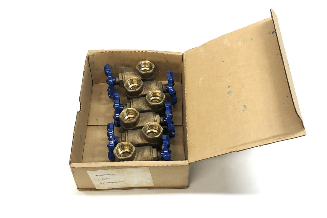 NIBCO 3/4" Threaded End Brass Gate Valve 50HQ90008106 [Lot of 6] NOS