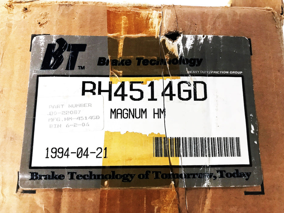 BT Brake Shoe Lining Strips, Set of 8, RH-4514-GD NOS