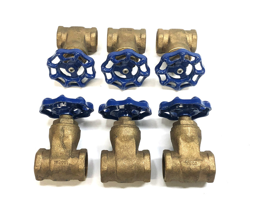NIBCO 3/4" Threaded End Brass Gate Valve 50HQ90008106 [Lot of 6] NOS
