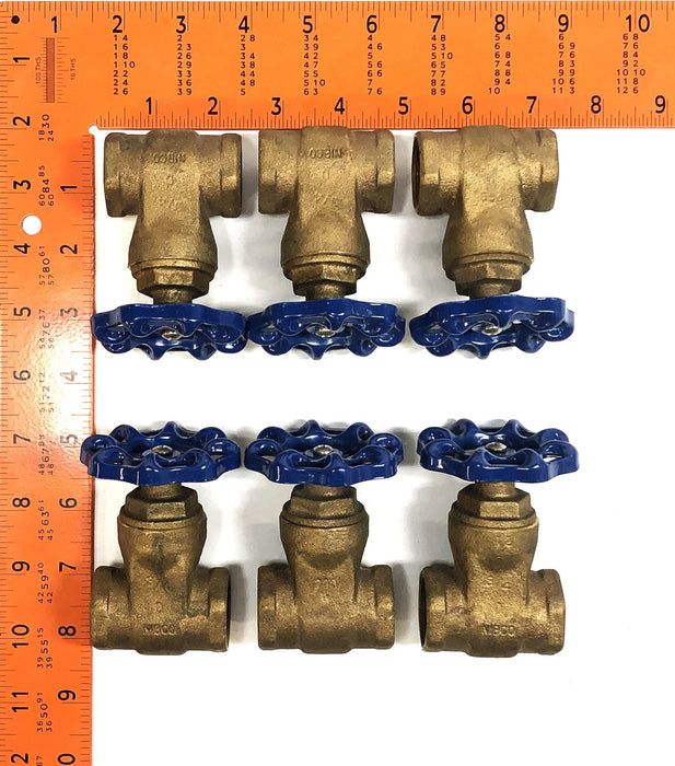NIBCO 3/4" Threaded End Brass Gate Valve 50HQ90008106 [Lot of 6] NOS