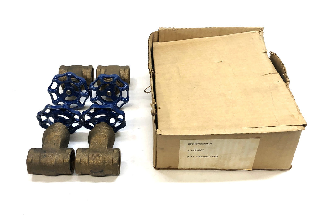 NIBCO 3/4" Threaded End Brass Gate Valve 50HQ90008106 [Lot of 4] NOS